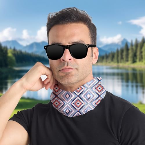 Geometric Pattern Neck Gaiter for Outdoor Sports Multifunctional Face Mask for Cycling Hiking and Running4
