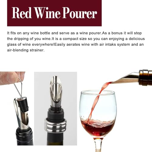 Weinkorkenzieher-Set mit Vintage-Holzkiste, Wein Sommelier Sets mit Flaschenöffner,Weinzubehör Geschenkset,Kaninchenkopf-Flaschenöffner-Set,Tropfringe,Weinverschlüss,Weinausgießer (Antike Kiste1)