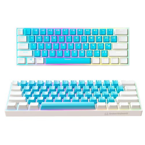KRAKEN KeyBOARDS Pro 60%�L�[�{�[�h 60%�Q�[�~���O�L�[�{�[�h ���J�j�J�� - �z���C�g&�u���[ - �z�b�g�X���b�v�\ - PC�AXbox�A�v���C�X�e�[�V�����AMac�ł̃Q�[���p (ICE | �V���o�[�X�C�b�`)