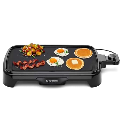 Chefman Electric Griddle with Removable Temperature Control, Immersible Flat Top Grill, Burger, Eggs, Pancake Griddle, Nonstick Easy Clean Cooking Surface, Slide Out Drip Tray, 10 x 16 Inch