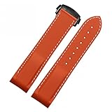 FZXCG Cinturino in silicone da 20 mm 22 mm per Omega Seamaster 007 cinturino da polso impermeabile con fibbia pieghevole, 20mm, Acetato, Nessuna pietra preziosa