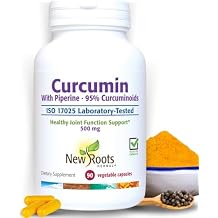 NEW ROOTS HERBAL Turmeric Curcumin Supplement 500mg with Black Pepper Extract - 20x Better Absorption | Coumarin Capsules with 95% Curcuminoids & 95% Piperine 90 Veg Capsules