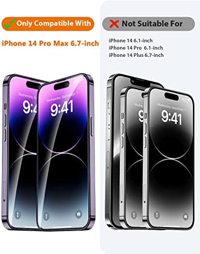 EGV 3 Pack Screen Protector for iPhone 14 Pro Max 6.7-inch, 9H Hardness iPhone14 Pro Max Tempered Glass Film With Align Frame, Clear Protective Glass Screen, Case Friendly, Easy Install, Bubble Free