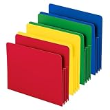 Poly File Pocket, Straight-Cut Tab, 3-1/2" Expansion, Letter Size, Assorted Colors, Box of 4