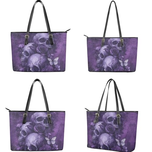 Tote Bag with Zipper Womens Leathe Handbags and Clutch Wallet Set Fashion Daypack4