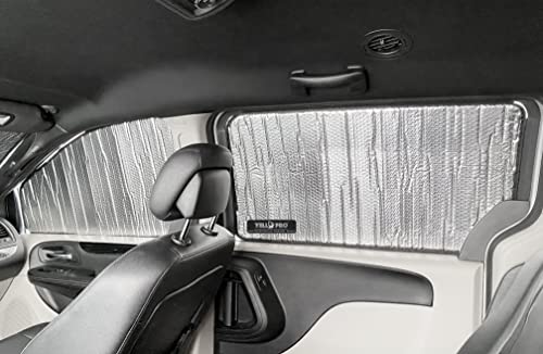 Side Window Front Seat Reflective Sunshade Custom Fit For 2011 2012 2013 2014 2015 2016 2017 2018 2019 2020 Dodge Grand Caravan Cargo, Express,Mainstreet, Crew, Avp, Rt, Se, Sxt Minivan (Set Of 2) #TOP2