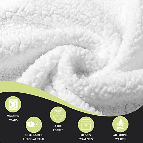 Joywoo Oversized Wearable Blanket Hoodie, Hoodie Sweatshirt Blanket For Adults Women Men, Gift, Cozy And Fuzzy Sherpa Hoodie Blanket With Zipper And Giant Pocket Black #TOP3