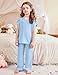 Arshiner Pajamas for Girls Short Sleeve Long Pants Pjs Cute Soft Sleepwear Lounge Sets Blue 5-6 Years