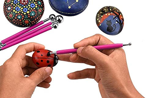 AmigozZ (17pcs Complete Dot Mandala Set) Nail Art Dotting Marbleizing Tool Pen for Nail Decoration Stamping and Dotting Rods Acrylic Twist Sticks Wax Pencil Manicure Nail Art Tool - Image 5