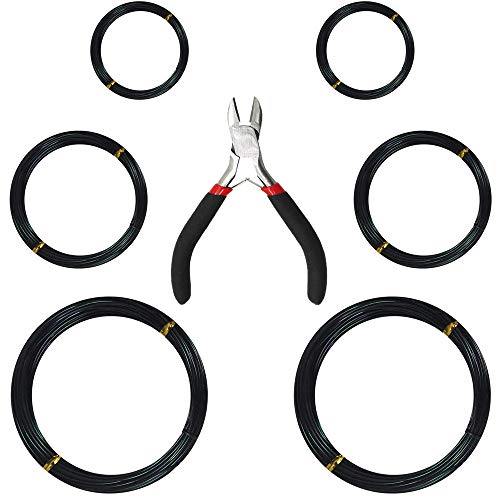 Mu Mianhua 30 meter boom trainingsdraden, zwart bonsai draad ambachtelijke aluminiumdraad tuindraad 1,0 mm/2,0 mm/3,0 mm met Bonsai draadsnijder