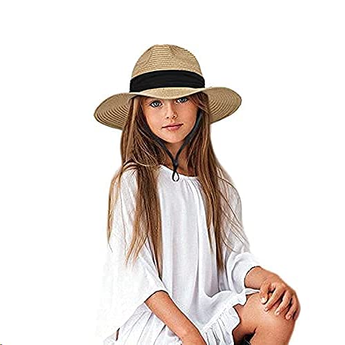 Boys Girls Youth Teens Wide Brim Floppy Sun Hat Straw Hat Fedora Beach Hat3