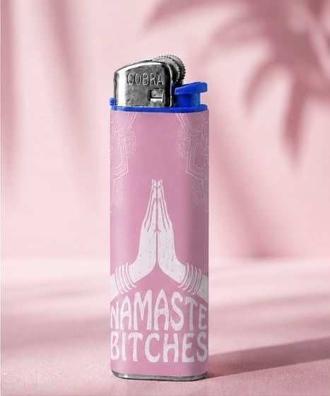 Namaste Bitches Lighter, Pink, Novelty Cigarette Lighter with Yoga Theme-image-15