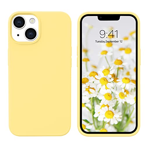 GUAGUA Compatible with iPhone 13 Case 6.1 Inch Liquid Silicone Soft Gel Rubber Slim Thin Microfiber Lining Cushion Texture Cover Shockproof Protective Phone Case for iPhone 13, Yellow by GUAGUA - Used condition - Image 9