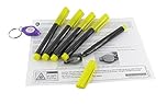 Covans 5 x UV Ink Permanent Marker Pen. Ultra Violet Security Markers. Complimentary UV Blacklight LED Light Torch.