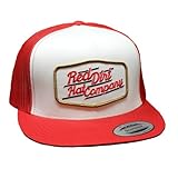 Red Dirt Hat Company Original Western Adjustable Snapback Hat (US, Alpha, One Size, Belt Buckle - Red/White)
