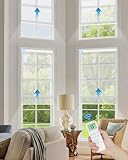 Tokblind Motorized Solar Roller Shades with Remote Control, Light Filtering Smart Blinds for Windows Work with Alexa Google via Hub, Rechargeable Electric Shade Customized Size (Fireproof White)