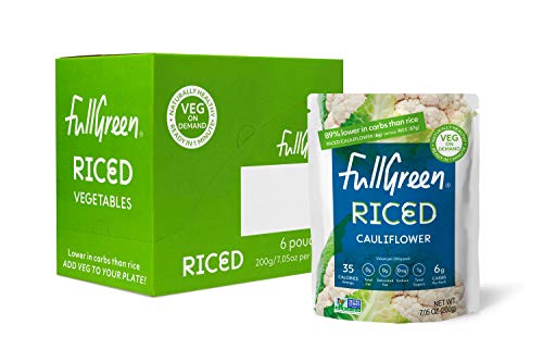 Fullgreen, Riced Cauliflower - 100% Cauliflower, 89% Less Carbs than Rice - Perfect for KETO diets, NON-GMO, shelf-stable with NO preservatives - case of 6 pouches - Thumbnail 2