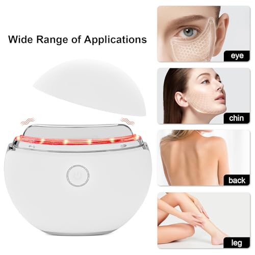 EMS Gua Sha Elektrisch, Gesichtsmassagegerät mit Vibration & Wärme Gesichtsformungswerkzeug, Face Massager Für Anti-Aging, Facelift, Falten-und Schwellungsreduzierung- Weiß