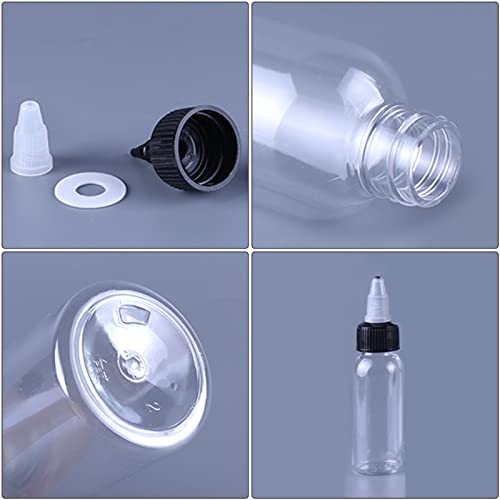 Bomex 20 Pack 1Oz Dispensing Bottles With Twist Top Cap,Small Plastic Squeeze Bottles Boston Round Ldpe Bottle For Crafts,Kitchen,Household，Art, Glue（Black） (Black 1Oz) #TOP3