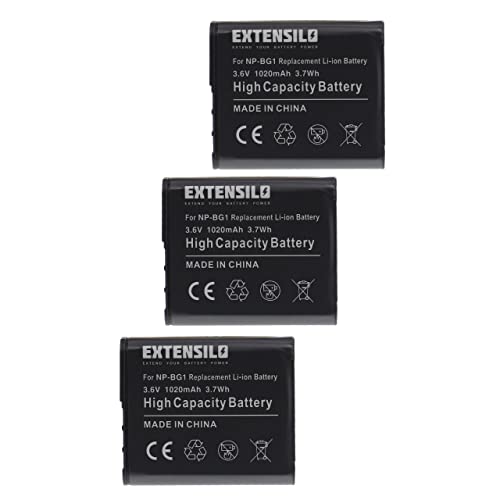 3x batteria compatibile con Sony Cyber-Shot DSC-HX5 DSC-HX5B DSC-HX5V fotocamera digitale DSLR 1020mAh 3.6V Li-Ion