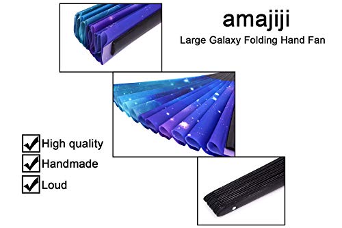 Amajiji Large Folding Fans Rave Festival Accessories For Womenmen, Chinease/Japanese Bamboo And Nylon-Cloth Perform Fan Hand Fan Gift Fan Craft Fan Dance Fan (Am4) #TOP6