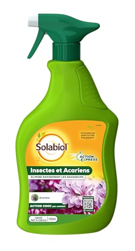 SOLABIOL Insecticide Anti Cochenilles Pucerons Acariens Pyrale Buis - 750ml Prêt à l'Emploi - Élimine Œufs Larves Adultes - Action Rapide - Plantes...