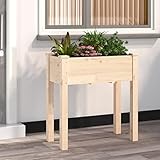 ZEYUAN Pflanzkübel mit Einsatz 71x37x76 cm Massivholz Tanne Pflanzgefäße Außen, Blumentöpfe Garten, Blumenübertopf, Pflanzen Topf Groß, 364230