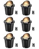 HIBOITEC Low Voltage Landscape Lighting 12-24V 12W LED Outdoor In-Ground IP67 Waterproof Well Lights 3000K Warm White Landscape Lights with Wire Connectors for Pathway Garden Wall Trees, 6 Pack