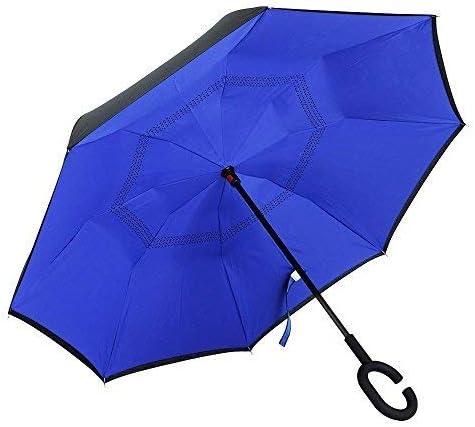 MY'S Double Layer Inverted Umbrella,Windproof & Rain Proof Reverse Folding Cars Umbrella