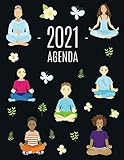  Meditación y Yoga Agenda 2021: Planificador Diaria  Ideal Para la Escuela, el Estudio y la Oficina  Enero a Diciembre 2021