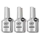 GAOY Gel Top Coat, Nail Strengthener and Base Coat Set, 3 Pcs 16ml Clear Glossy...