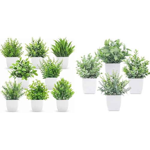 Der Rose Bundle of 8 Packs Fake Plants and 4 Packs Fake Plants