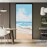 90 x 200 cm Türtapete Selbstklebend Natur Landschaft Blau Meer Strand, Türfolie Poster PVC Wasserfest Für Schlafzimmer Wohnzimmer Kinderzimmer Küche Türaufkleber Bad Tür Deko