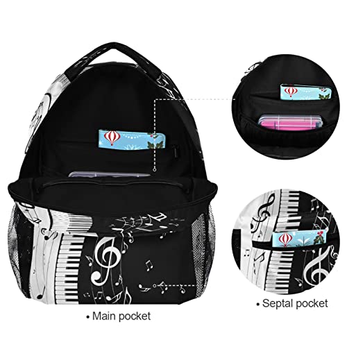 Qugrl Piano Music Note School Backpack For Girls Boys Large Bookbag Laptop Computer Bag Casual Hiking Travel Daypack Backpack Schoolbag For Teens College 16 Inch #TOP2