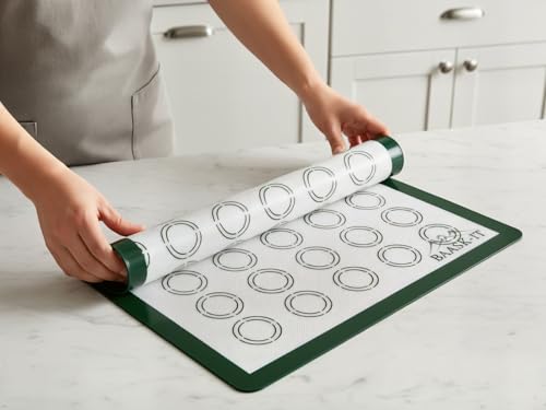 BAASK-IT Silicone Baking Mats Set – 3 Pcs, Non-Stick Reusable, Parchment-Free Oven liners (18" x 13" + 15" x 10") by BAASK-IT - Used condition - Image 8