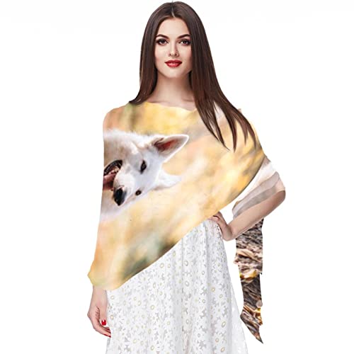 Foulard mousseline de soie fin imprimé chien pour mariage et style hijab