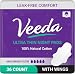 Veeda Ultra Thin Super Absorbent Night Pads are Always Chlorine Pesticide Dye and Fragrance Free Natural Cotton Sanitary Napkins, 3 Packs of 12 Count Each