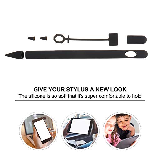 Capas de silicone NICERIO compatíveis com Apple Pencil de 1ª geração, capa de silicone com capa para