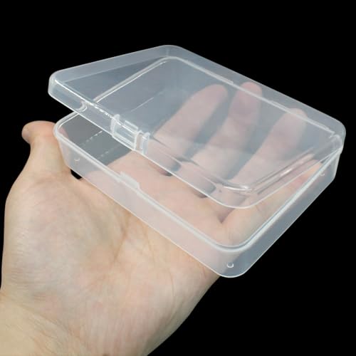 Image of 6 Pcs Mini Clear Plastic Storage Containers Boxes, Small Rectangle Box for Collecting Small Items, Beads, Game Pieces, Business Cards, Crafts Accessories (4.53 x 3.35 x 1.1 Inch)