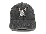 Horpe Boston Terrier Dog Lover Hat for Men Women, Funny Gift for Puppy Owner, Embroidered Washed Black Adjustable Cap for Gotcha Day