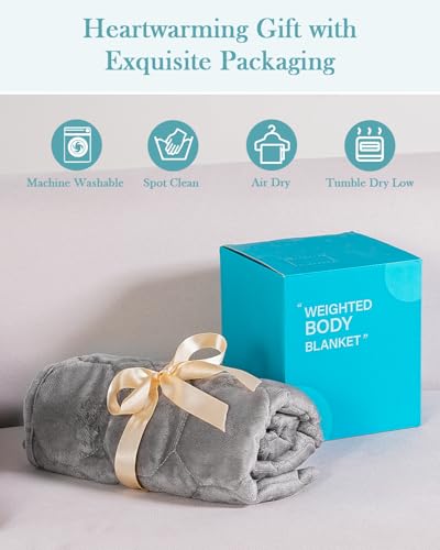 Image of Topblan Weighted Lap Blanket 7lbs for Adults, Small Weighted Blanket Throw for Napping, Relaxation, Calming and Travel, Skin Friendly & Machine Washable for All-Season Sleeping, Grey 24x29 inches