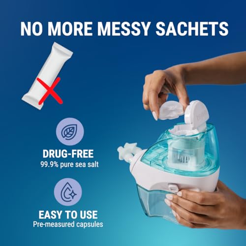 Navage Deluxe Bundle Nasal Irrigation System - Saline Nasal Rinse Kit with 1 Nose Cleaner, 20 Salt Pods, Sky Blue Travel Bag and 1 Countertop Caddy.... - Thumbnail 6