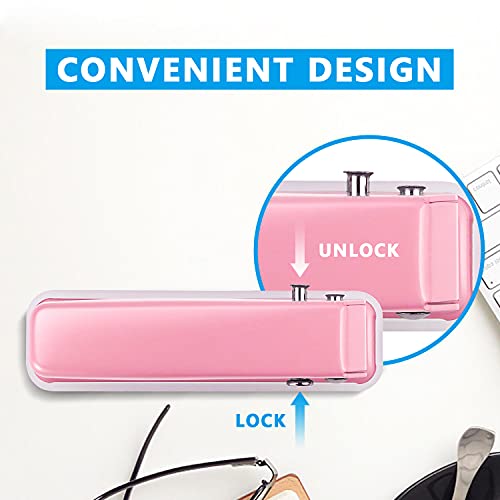 Single Hole Puncher Handheld 1/4 Inches Hole Punch, 20 Sheet Paper Punch Capacity Metal Hole Puncher with Skid-Resistant Base for Paper, Chipboard, Art Project, Pink