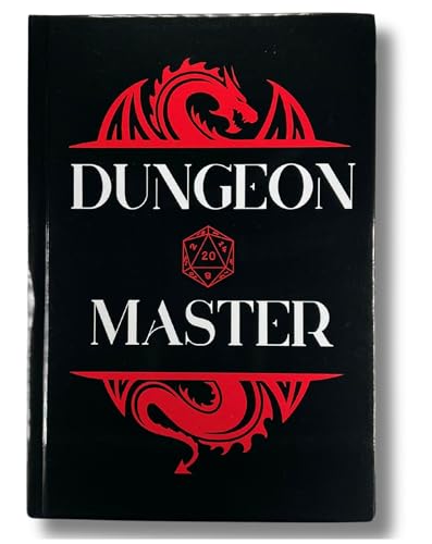 DnD Character Class RPG Notebook, Unique Designs, Hardcover Journal for Dungeon Master and DnD Players, Accessories Gift for Men & Women, A5, 200 pages -10 Grid and 190 Lined, (Dungeon Master - Red)