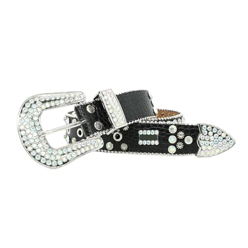 Ceinture cuir de vachette femme look rock pour sorties et jeans
