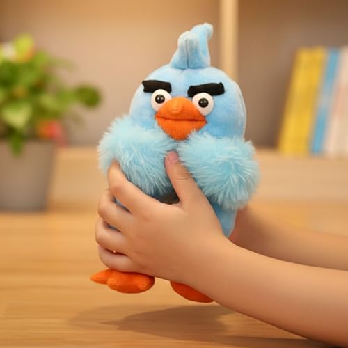 Image of Tickles Standing Angry Bird Cartoon Character Soft Stuffed Plush Toy for Kids Birthday Gifts (Color: Blue Size: 30 cm)