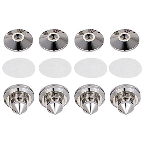 balikha 4PCS Speakers Stand Spikes Speaker Box Nail Cushions - Alloy Silver Cover