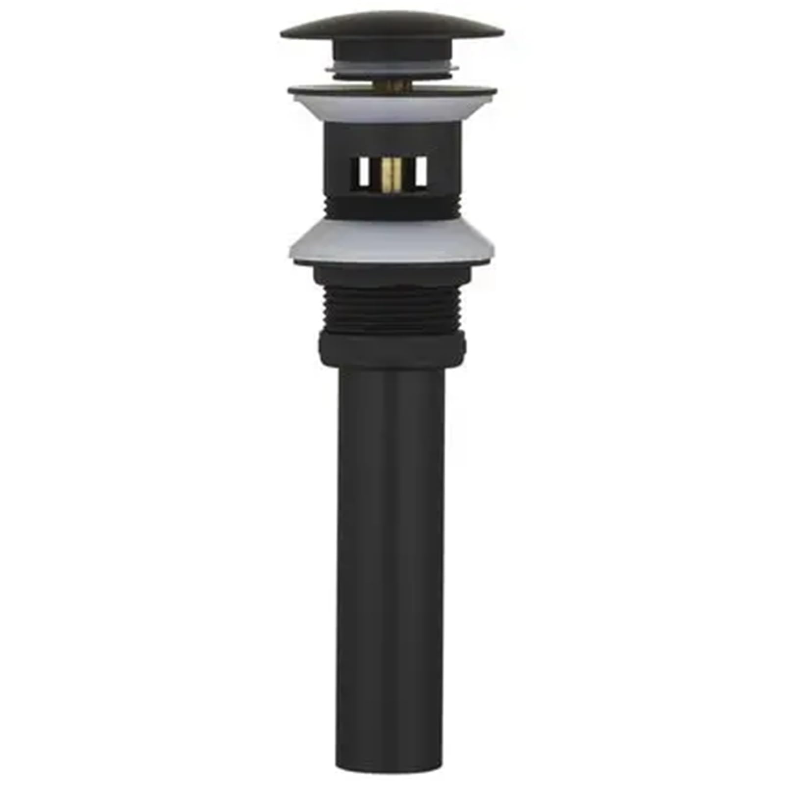 Rtbvghjik Black With Gray Pop Up Drain Bathroom Sink Vessel Vanity Brushed Gold Solid Brass Assembly Replacement Kits Stopper, Flip Top, Overflow For Bathroom Sinks(Black With)