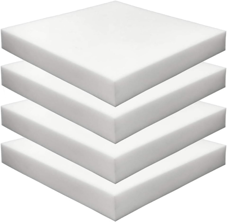 Haani High Density Foam firmness, durability, and supportive Chair Cushion Square Foam for Dinning Chairs, Wheelchair Seat Cushion Replacement,HD Upholstery Foam ((18 x 18 x 2 inch))