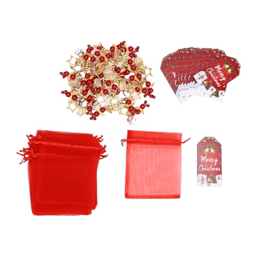 TIKATARER Set de Recuerdos de Fiesta, 24 Llaveros con Etiquetas y Bolsas de Organza, Adornos Colgantes de Decoración Navideña, Ideales para árboles de Navidad y Regalos